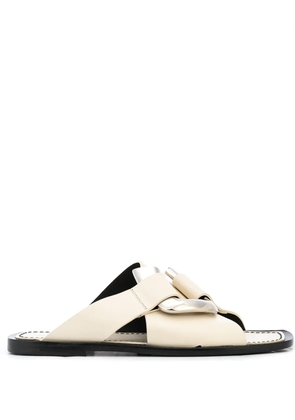 Proenza Schouler square-toe slide sandals - White
