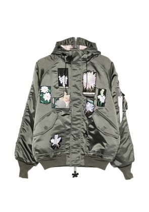 Cecilie Bahnsen Alpha flower-patch bomber jacket - Green