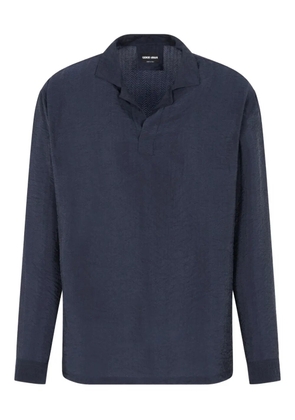 Giorgio Armani long-sleeve polo shirt - Blue