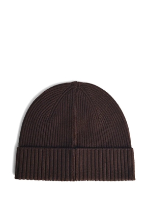 SEVEN GAUGE ribbed fine knit beanie - Brown