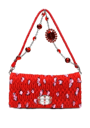 Miu Miu Pre-Owned 2010s Matelasse crystal embellished shoulder bag - Red