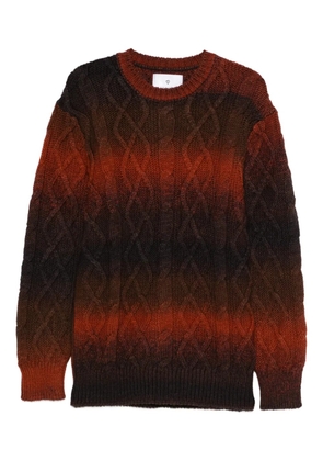 SEVEN GAUGE gradient-effect cable-knit jumper - Orange