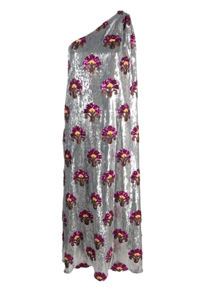 La DoubleJ Roy sequin-embellished midid dress - Silver