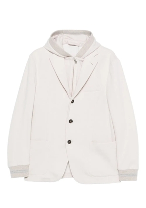Eleventy hooded button blazer - Neutrals