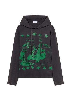 Off-White graphic-print hooded long-sleeve T-shirt - Grey