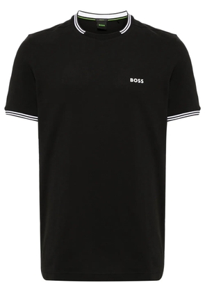 BOSS logo-patch crew neck t-shirt - Black