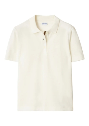 Burberry logo-embroidered polo top - White