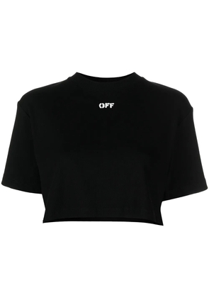 Off-White cropped logo-print T-shirt - Black
