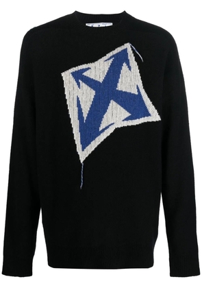 Off-White Arrows-intarsia wool jumper - BLACK PEACOCK