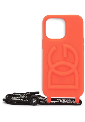 Dolce & Gabbana logo-embossed iPhone 13 Pro case - Orange