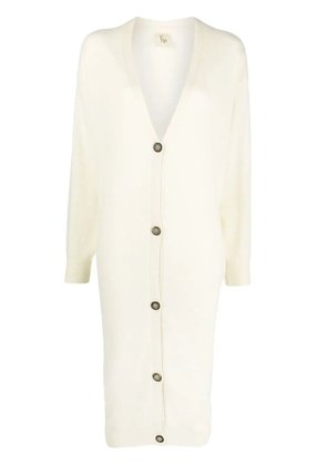 PAULA V-neck cashmere cardi-coat - White