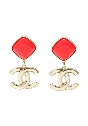 CHANEL Pre-Owned 2022 CC logo square-shaped earrings - Gold