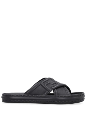 FENDI FF logo-embossed slide sandals - Black