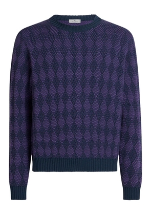 ETRO jacquard diamond-pattern sweater - Blue