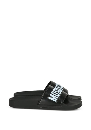 Moschino logo-lettering slides - Black