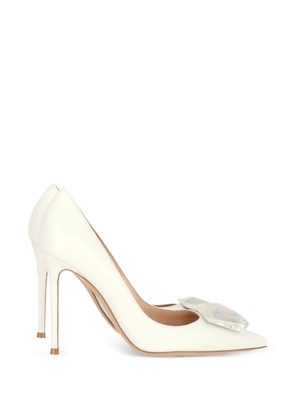 Gianvito Rossi Jaipur gemstone-embellishment pointed-toe pumps - White