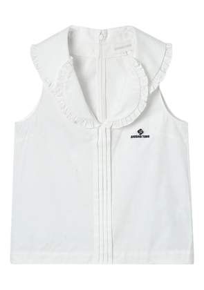 SHUSHU/TONG ruffled-collar sleeveless top - White