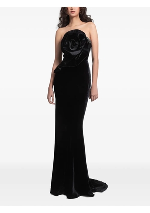 Gemy Maalouf beaded strapless slim maxi dress - Black