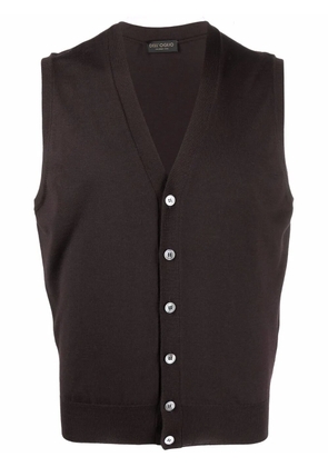 Dell'oglio V-neck merino wool vest - Purple