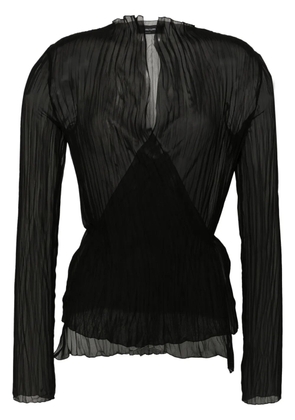 Fabiana Filippi semi-sheer plissé blouse - Black