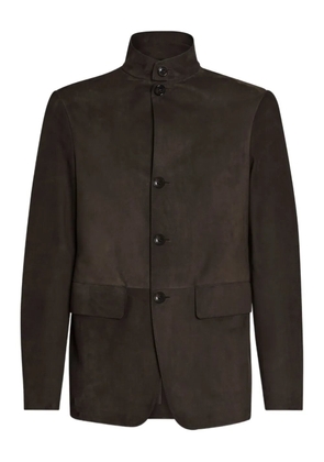 Zegna SECONDSKIN Il buttoned leather jacket - Brown