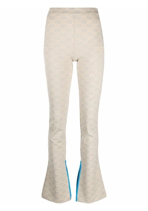 Off-White monogram ankle-slit trousers - Neutrals