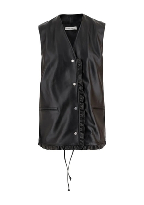 Niccolò Pasqualetti ruffled leather waistcoat - Black