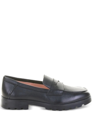 Santoni penny-slot leather loafers - Black