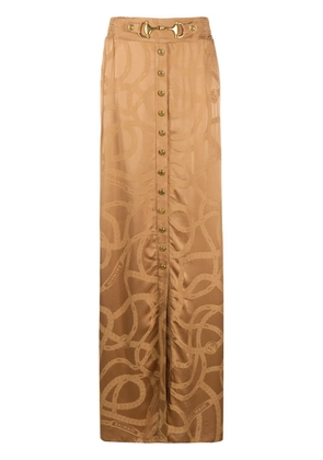 Balmain chain logo jacquard skirt - Neutrals