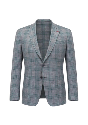 Isaia plaid buttoned blazer - Grey