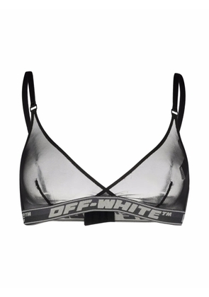 Off-White logo-band triangle bra - Black