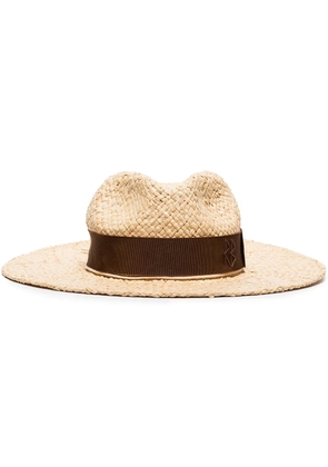 Ruslan Baginskiy chain-embellished Fedora straw hat - Neutrals