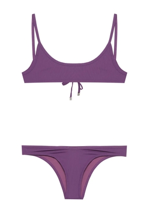 The Attico fine-ribbed bikini - Purple