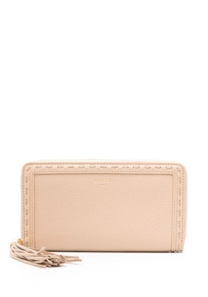 Lancel zip-up leather wallet - Neutrals