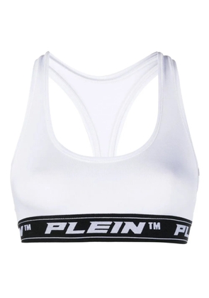 Philipp Plein logo-underband sports bralette - White