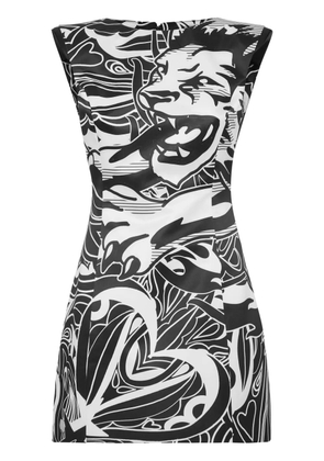 Philipp Plein Duchesse cap-sleeve minidress - Black