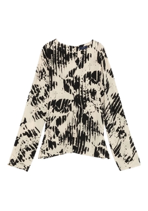 Soeur abstract-print silk top - Neutrals