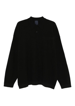 Juun.J polo-collar sweater - Black