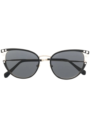 Miu Miu Eyewear faux-pearl cat-eye frame sunglasses - Black