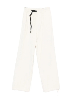 White Sand drawstring-waist ribbed pants