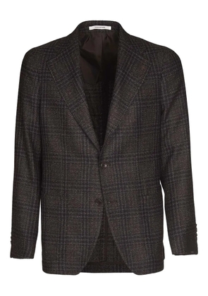 Tagliatore plaid single-breasted blazer - Brown
