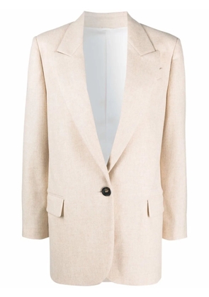 Brunello Cucinelli peak-lapel single-breasted blazer - Neutrals