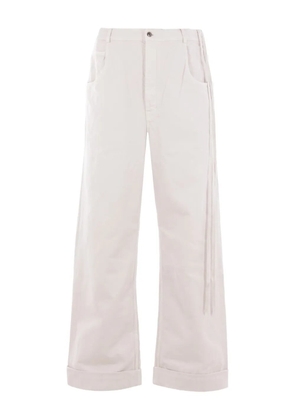 Ann Demeulemeester button-fastening tie-detail jeans - Neutrals