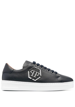 Philipp Plein leather low-top sneakers - Blue