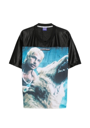 BADFRIEND printed V-neck T-shirt - Black