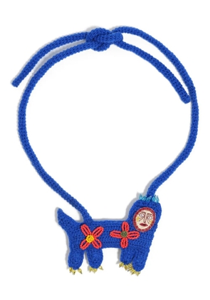 Bimba y Lola embroidered-flower crochet necklace - Blue