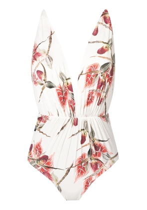 Clube Bossa Clavert plunging swimsuit - White