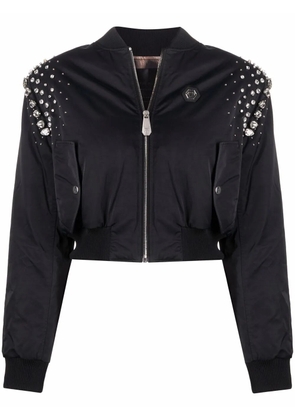 Philipp Plein crystal-embellished bomber jacket - Black