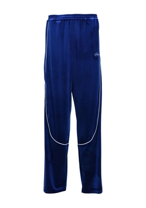 BREATH Script logo piping track pants - Blue