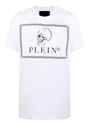 Philipp Plein outline skull print T-shirt - White